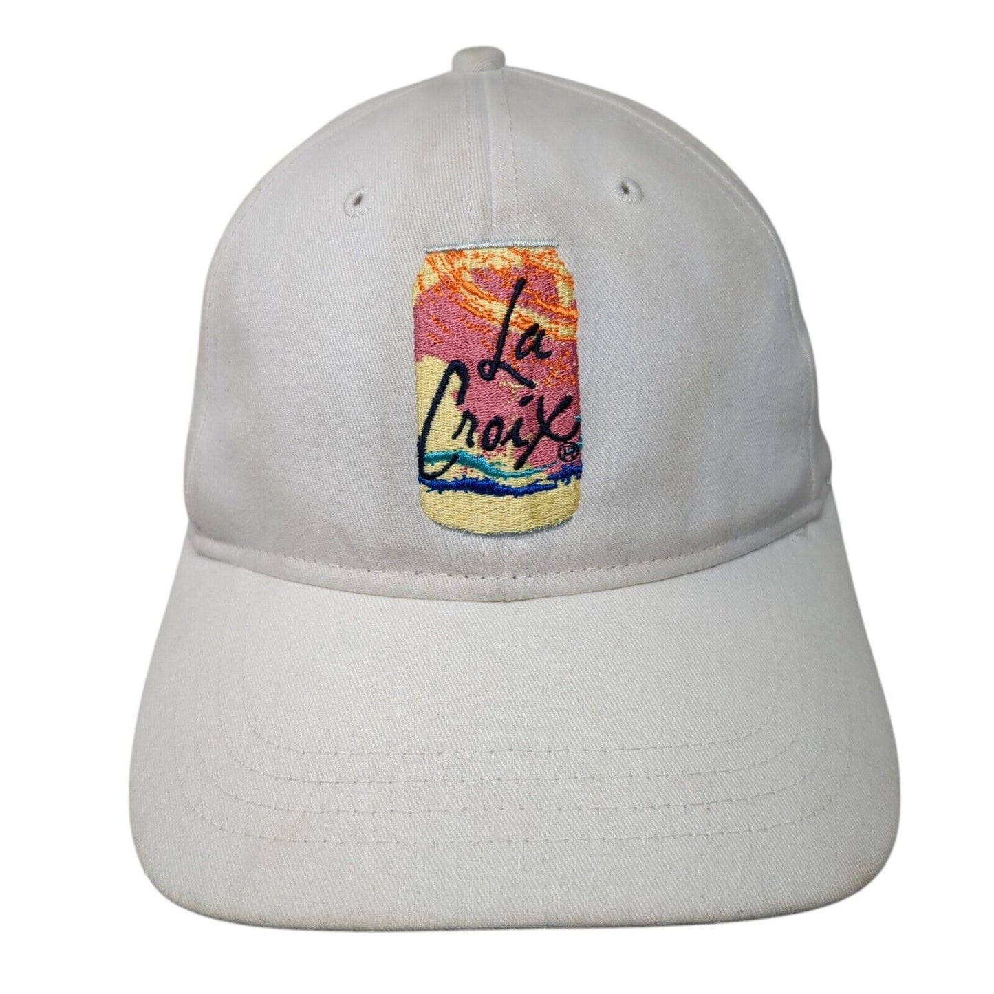 La Croix Strapback Hat White OSFA Adjustable Embroidered 6 Panel