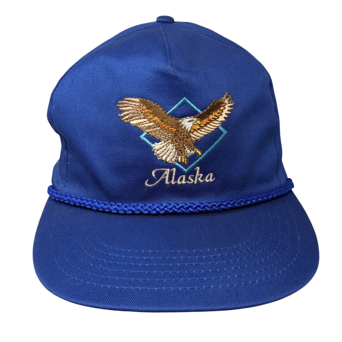 Alaska American Eagle Snapback Hat Blue One Size Adjustable Rope Arctic Circle