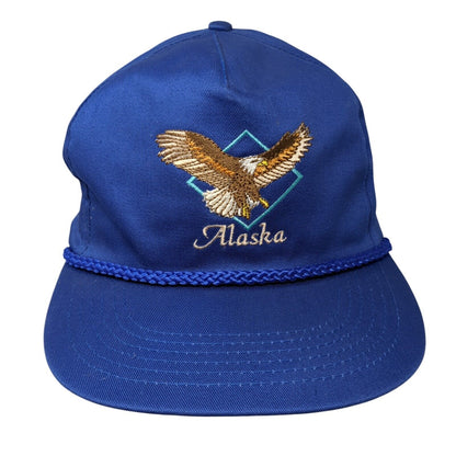 Alaska American Eagle Snapback Hat Blue One Size Adjustable Rope Arctic Circle