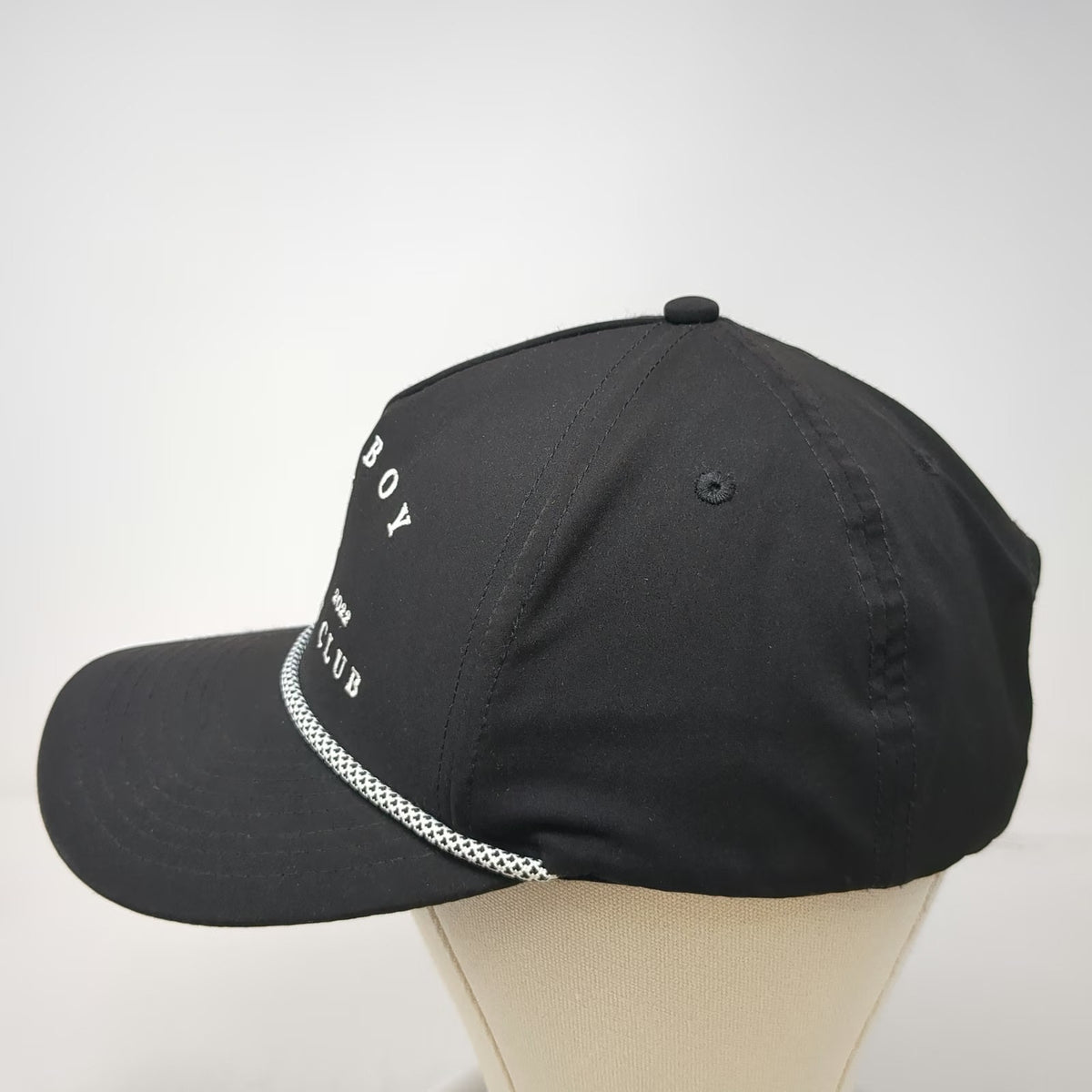 Cowboy Country Club 5 Panel Black Hat One Size Braided Rope Snapback Golf Cap
