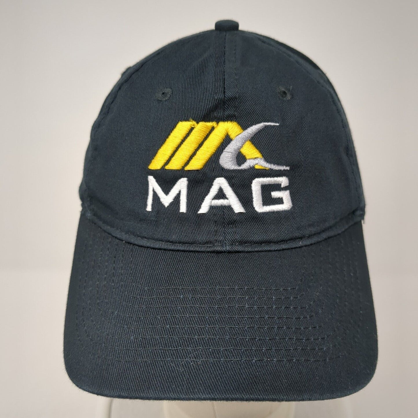 MAG Strapback Hat Blue One Size Adjustable Embroidered Port & Company