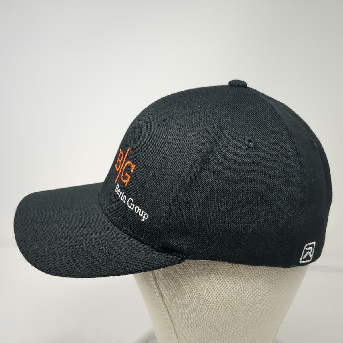 Richardson Baseball Cap Black M Barin Group Flexfit Pro 585 Stretch Fit Hat