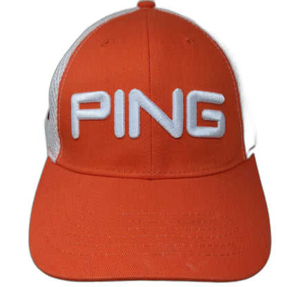 PING Baseball Cap Orange One Size Mesh Boise State Broncos Golf Hat Stretch Fit