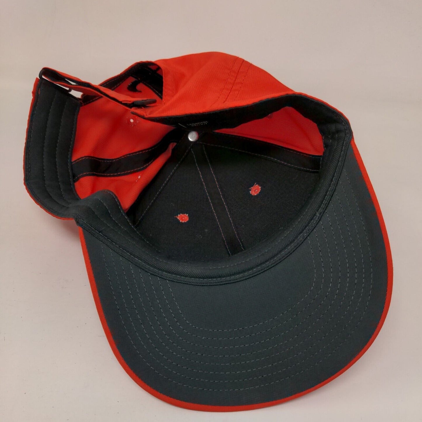 Nike Strapback Hat Red OSFM Embroidered Swoosh Legacy 91 Dri-Fit 6 Panel