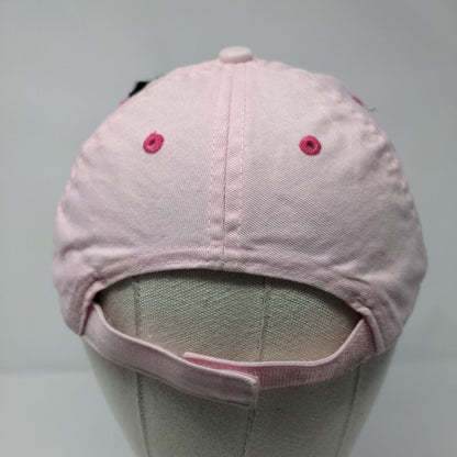 Fleur-de-lis Bejeweled Strapback Hat Pink 54cm Adjustable 6 Panel Cotton