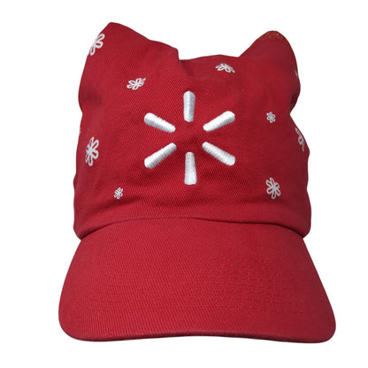 Walmart Santa Trucker Hat Red One Size Mesh Back Pom Pom Christmas