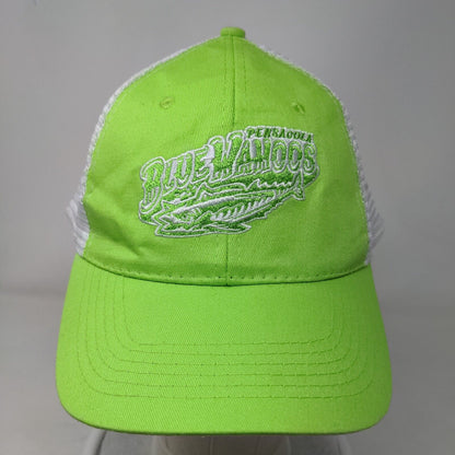 Pensacola Blue Wahoos Strapback Hat Green One Size Embroidered Colorblock