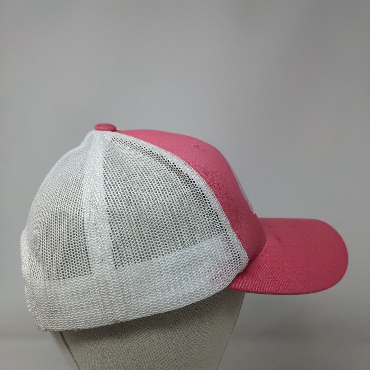 Columbia Snapback Trucker Hat Pink One Size Adjustable Mesh Back 6 Panel