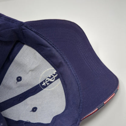 Port Authority Strapback Hat Blue OS Adjustable Embroidered Patriotic Cotton