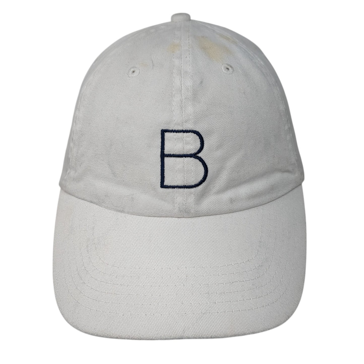 B Counter Slideback Baseball Cap White One Size Adjustable Embroidered 6 Panel