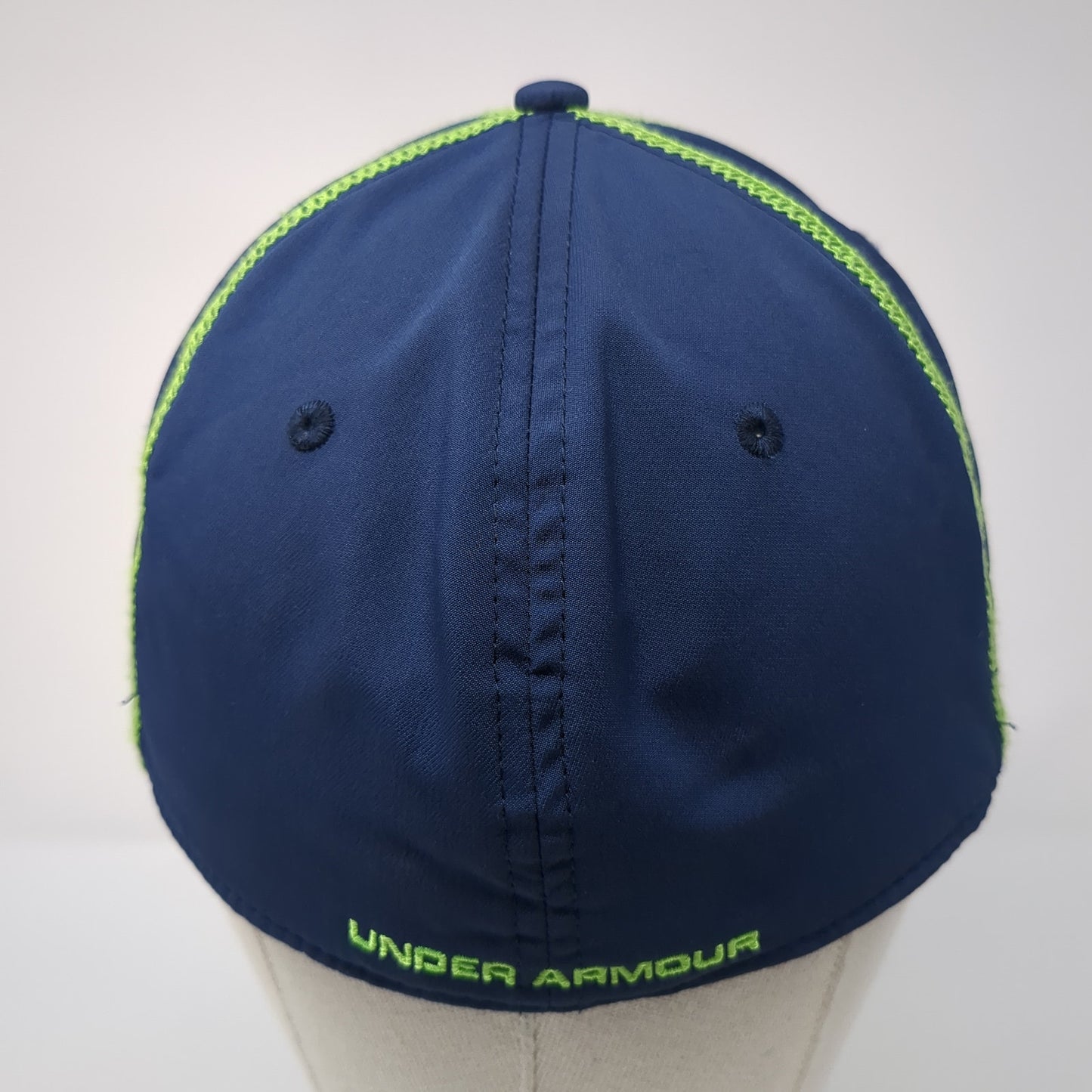 Under Armour Logo Fitted Hat Blue XL Embroidered Solid Outdoor 6 Panel