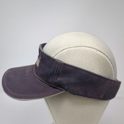 Visor Blue One Size Maui Script Embroidered Strapback Hat Contrast Piping Trim