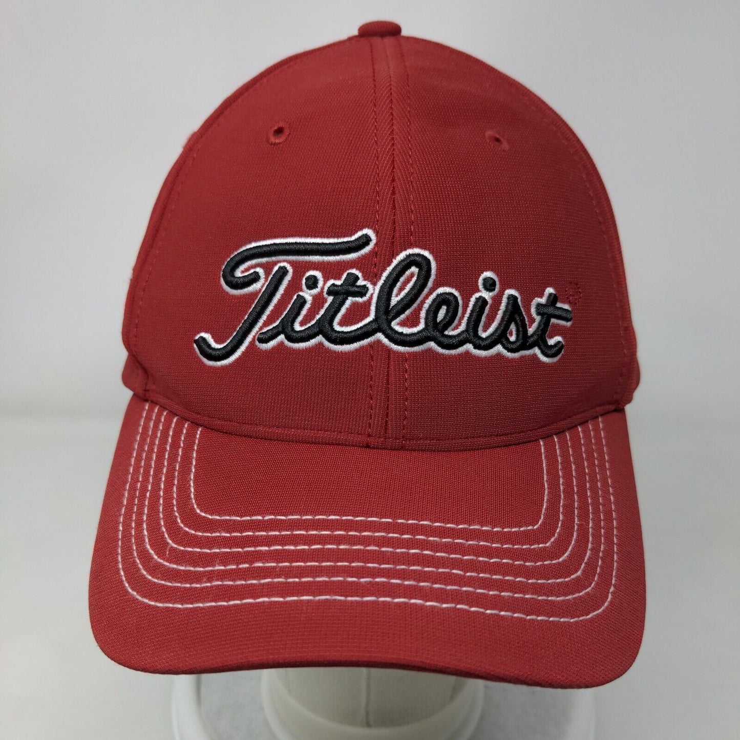 Titleist Fitted Hat Red Large-XL Embroidered 6 Panel Vent Holes