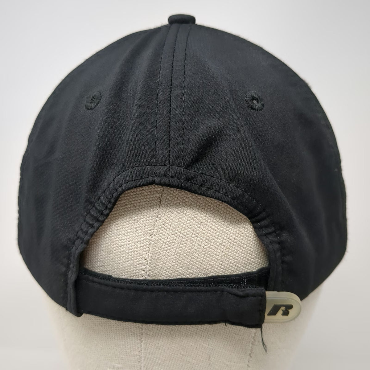 Russell Athletic Baseball Cap Black One Size Contrast Stitching Strapback Hat