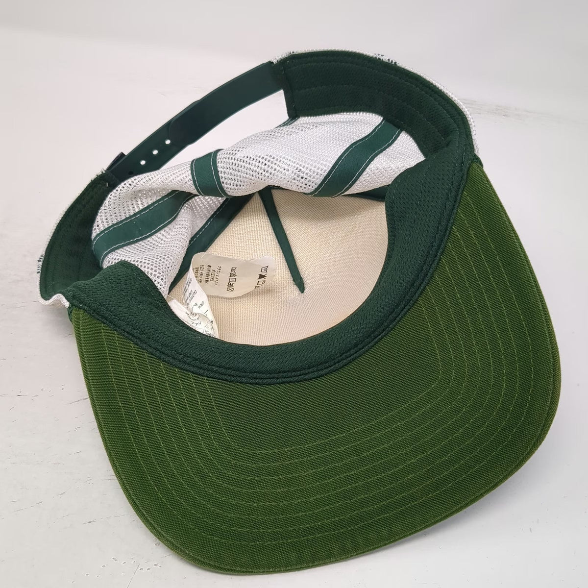 Patagonia Trucker Hat Green One Size Striped Mesh Back Snapback Rope Detail