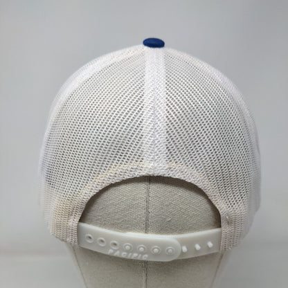 Hop Valley Brewing Co. Snapback Trucker Hat Blue One Size Mesh Back