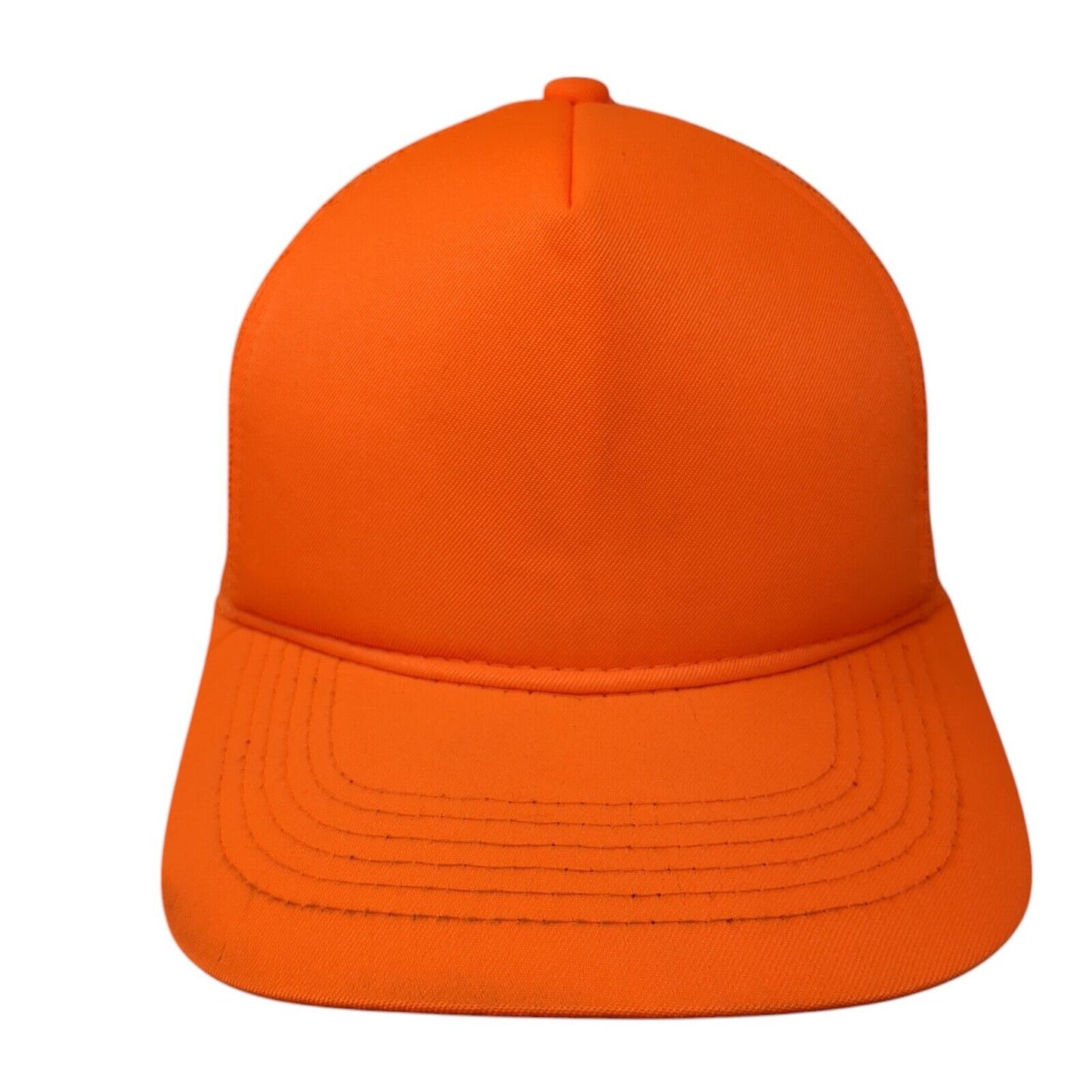 George Snapback Mesh Back Trucker Hat Orange One Size Adjustable Blank