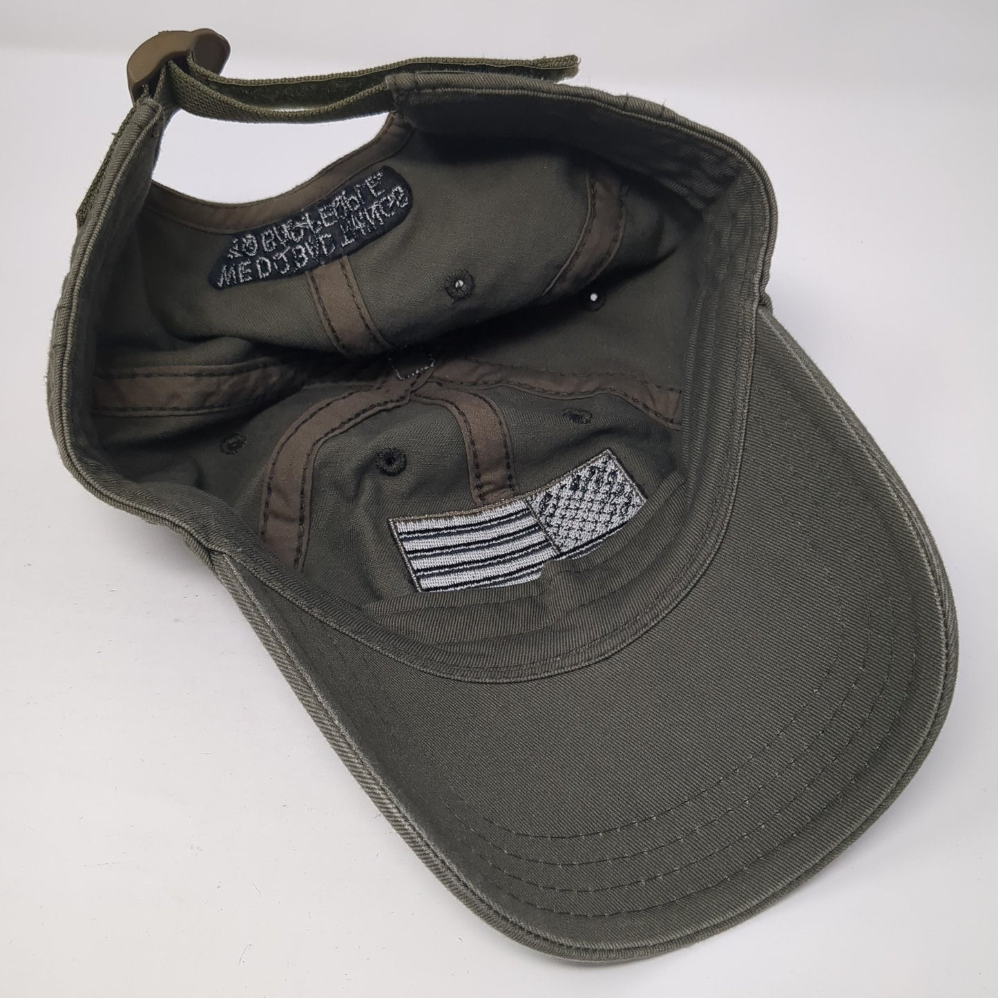 USA Flag Slideback Baseball Cap Brown One Size Adjustable Embroidered Patriotic