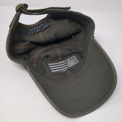 USA Flag Slideback Baseball Cap Brown One Size Adjustable Embroidered Patriotic
