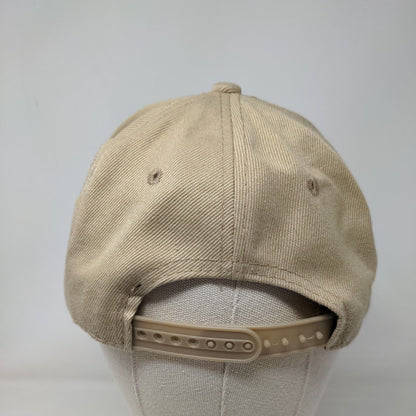 L' Union Fait La Force Snapback Hat Tan OSFA Adjustable Vented Holes 6 Panel