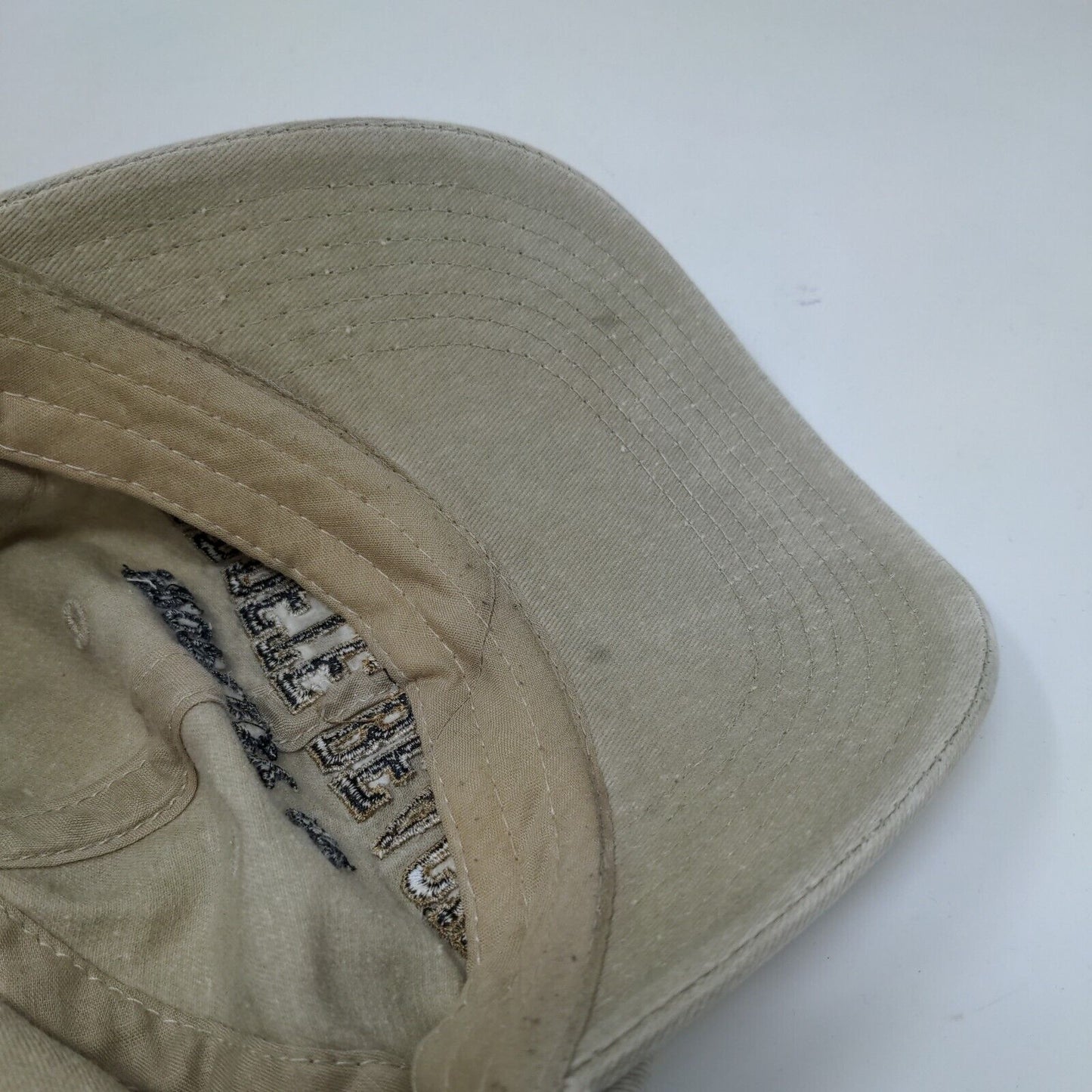 Property Of St. Pete Beach Strapback Hat Tan One Size Embroidered 6 Panel