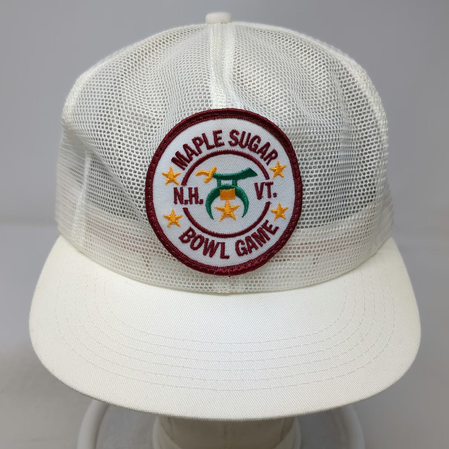 Maple Sugar Bowl Game NH VT White Trucker Hat One Size Mesh Snapback Football
