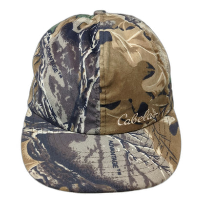 Cabela's Baseball Cap Brown Camo L Ear Flaps Advantage Hunting Woods Outdoor Hat