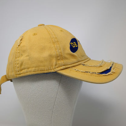 J HATS Baseball Cap Yellow One Size Distressed Depoe Bay Embroidered Slideback
