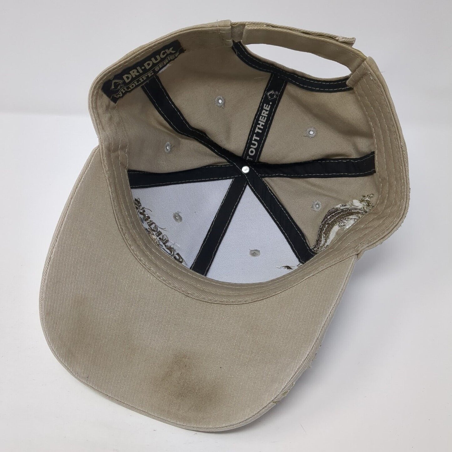 Calkins Plumbing Strapback Hat Tan One Size Adjustable Fish Dri-Duck