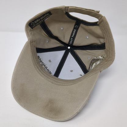 Calkins Plumbing Strapback Hat Tan One Size Adjustable Fish Dri-Duck