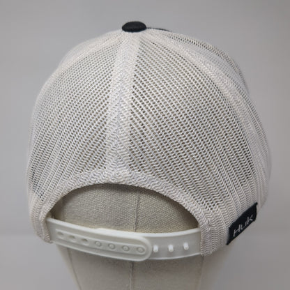 Huk Fish Patch Snapback Trucker Hat Black One Size Mesh Back Yupoong