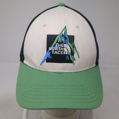 The North Face Trucker Hat Green One Size Mesh Back Embroidered Mountain Logo