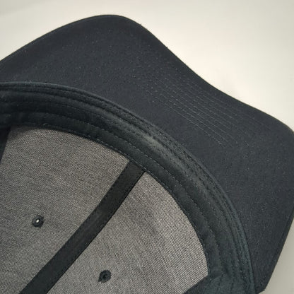 Richardson Baseball Cap Black One Size SLIP Leather Patch Mesh Back Trucker Hat