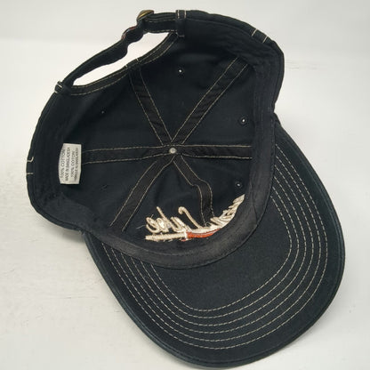 Baseball Cap Black One Size Otter Lake PA Contrast Stitch Slideback Cotton hat