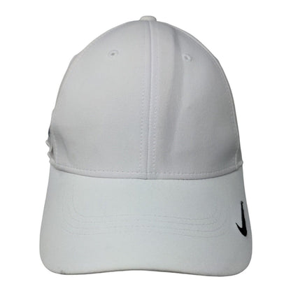 Nike Pfizer Strapback Hat White OSFM Adjustable Swoosh Logo Legacy91 Dri-Fit