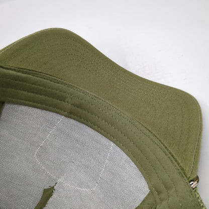 Mad Engine Trucker Hat Green One Size Yellowstone National Park Bison Patch Mesh