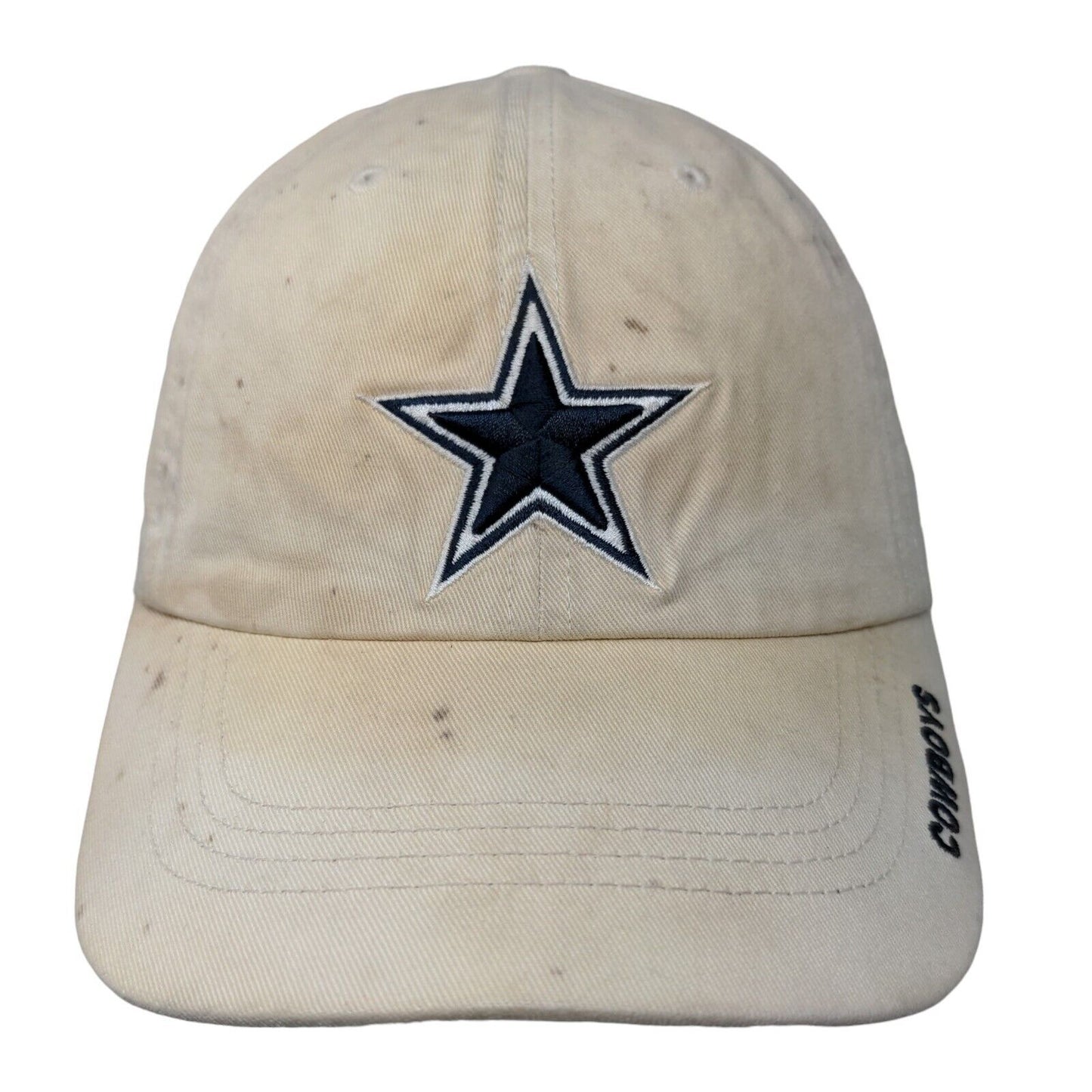 Dallas Cowboys Men's Slideback Hat White OSFA Embroidered Logo Distressed