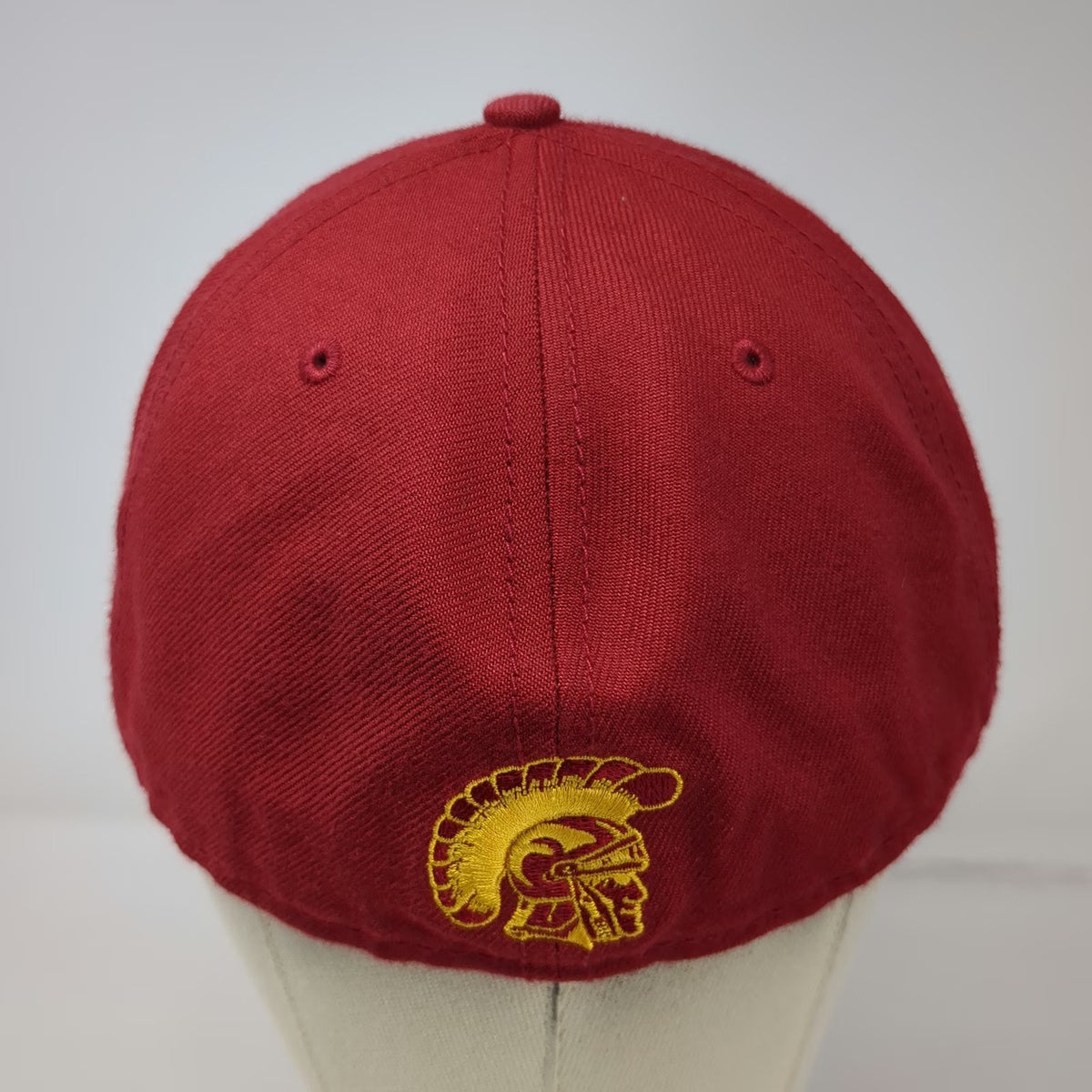 USC Trojans NCAA Red Hat Cap 7 3/8 Fitted Gray Undervisor Helmet Logo Embroidery