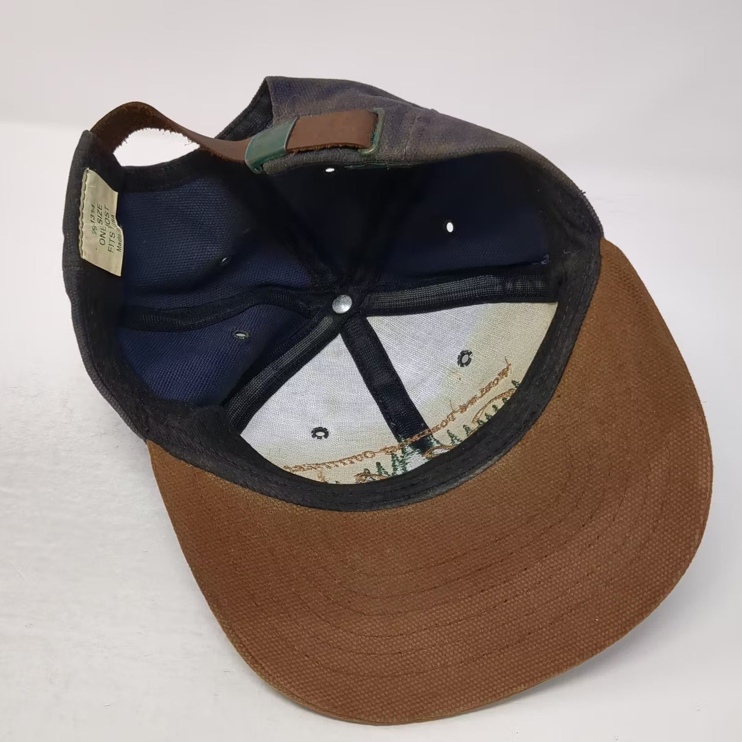 Cabela's World's Foremost Outfitters Blue Baseball Cap Hat OS Vintage Slideback