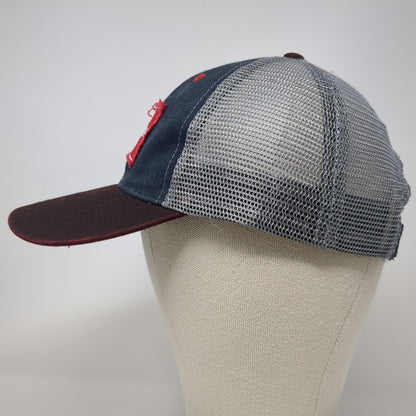 Snap-on Baseball Cap Blue Gray Red One Size Mesh Back Strapback Hat