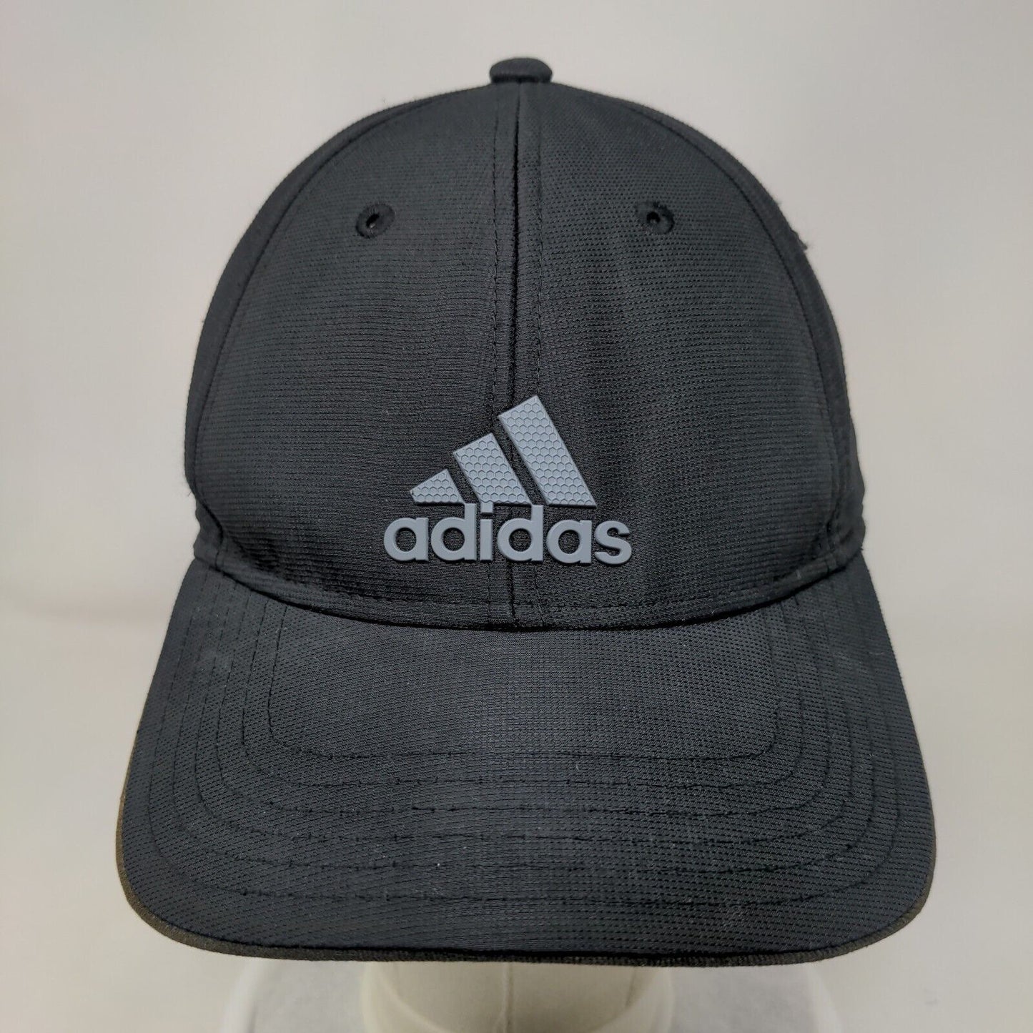Adidas 3 Stripes Logo Strapback Hat Black One Size Adjustable 6 Panel