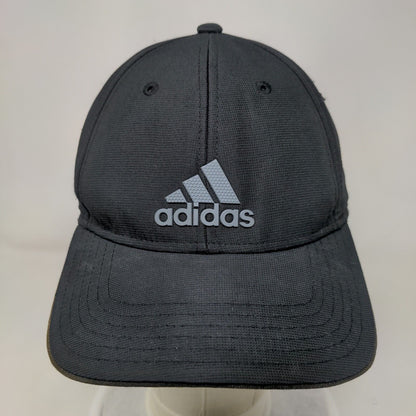 Adidas 3 Stripes Logo Strapback Hat Black One Size Adjustable 6 Panel
