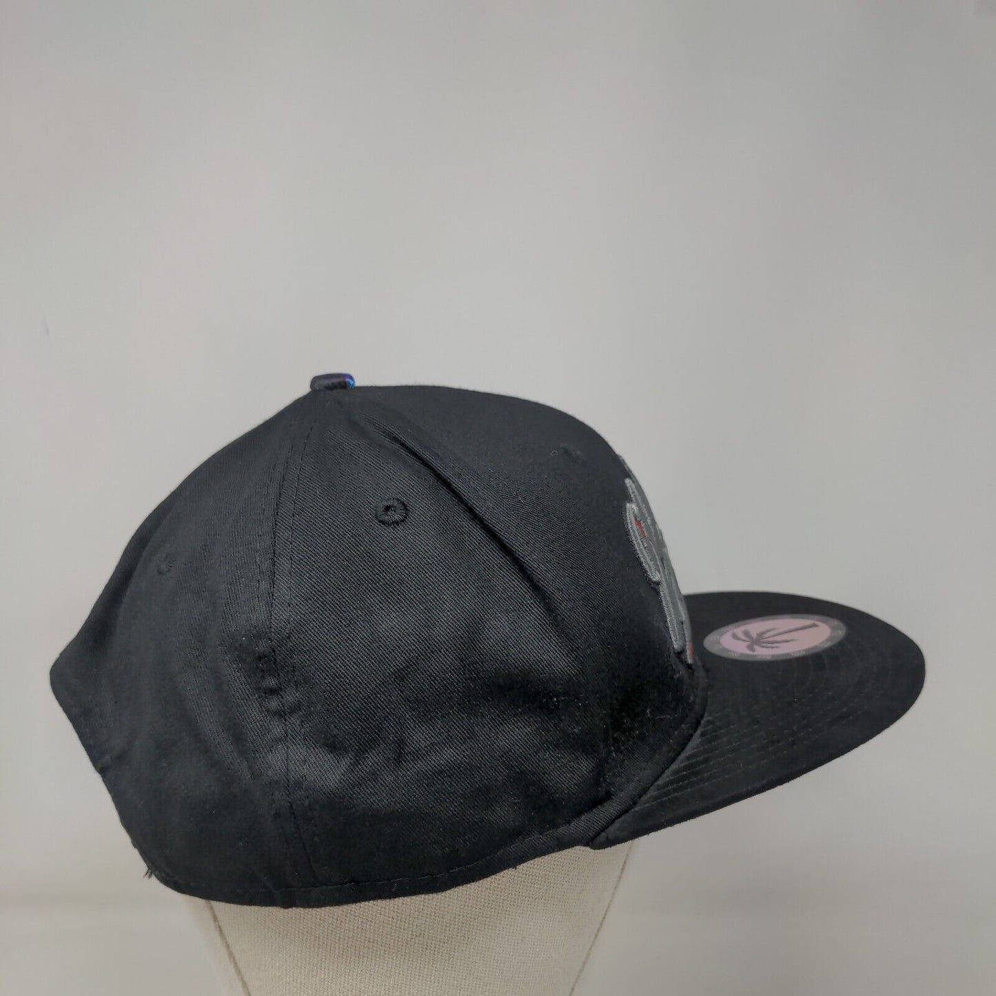 Blvd Snapback Hat Black One Size Adjustable Black Adjustable Embroidered 6 Panel