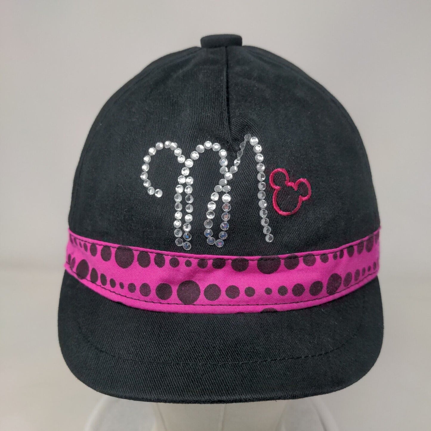 Disney Minnie Mouse Bling Slideback Hat Black Adult Short Brim
