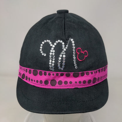 Disney Minnie Mouse Bling Slideback Hat Black Adult Short Brim
