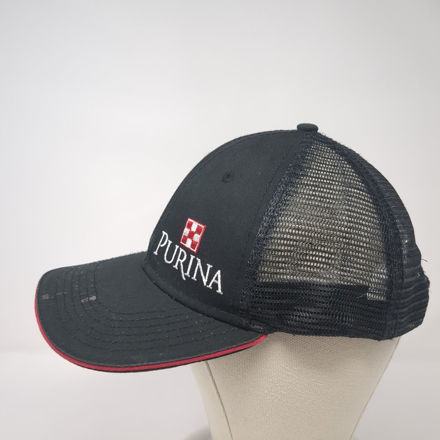 Purina Snapback Trucker Hat Black One Size Adjustable Embroidered Mesh Back
