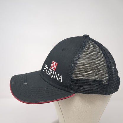 Purina Snapback Trucker Hat Black One Size Adjustable Embroidered Mesh Back