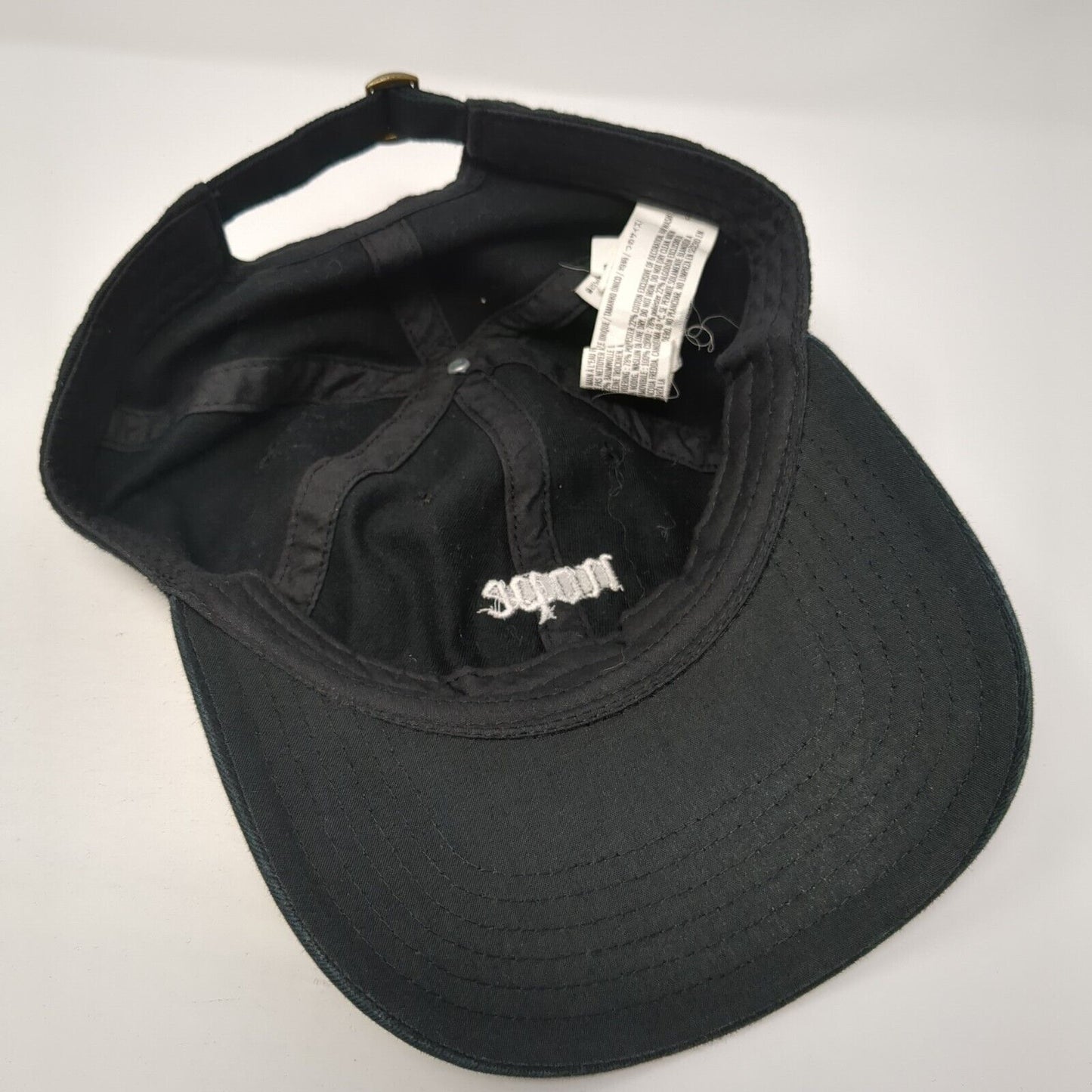 Nope Slideback Hat Black One Size Adjustable Embroidered Solid 6 Panel