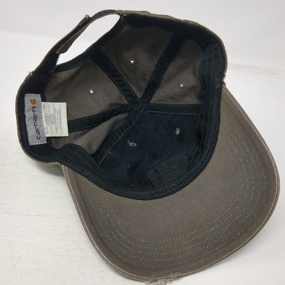 Carhartt Baseball Cap Brown One Size Distressed Strapback Logo Workwear Hat