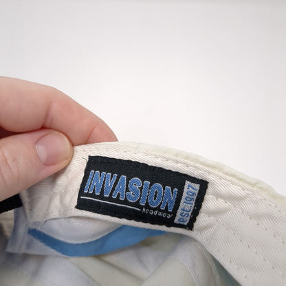 Cancun Slideback 5 Panel Cap White One Size Adjustable Embroidered Invasion